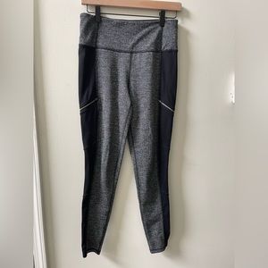 Athleta Metro Drifter high rise legging, black herringbone, size medium